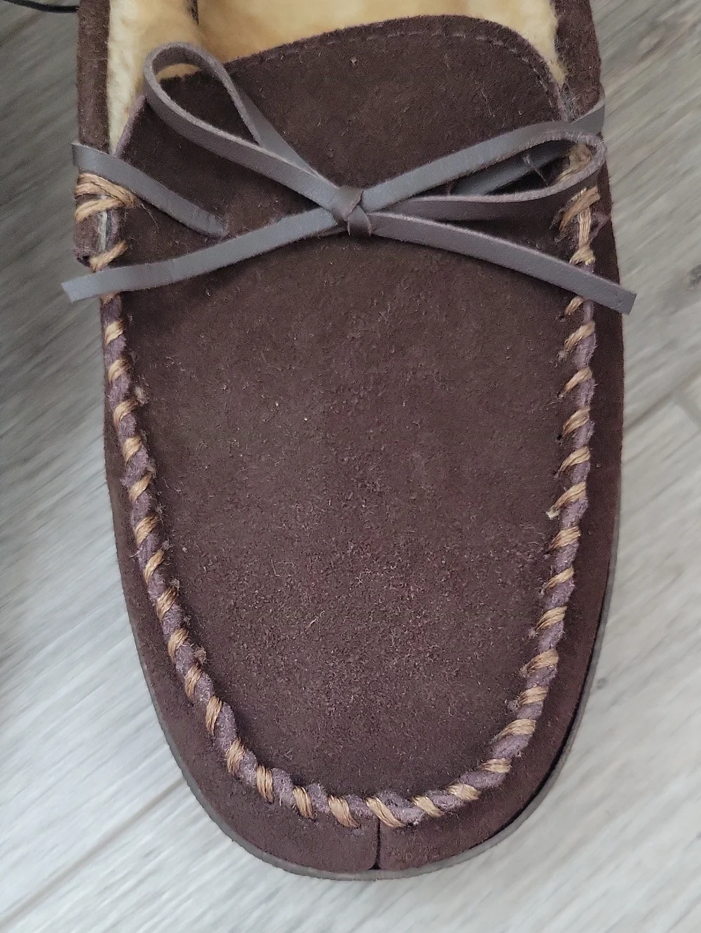 Eddie Bauer Men's Dark Brown Cordova Mocassin Slipper Large 9.5/10.5 NWOT